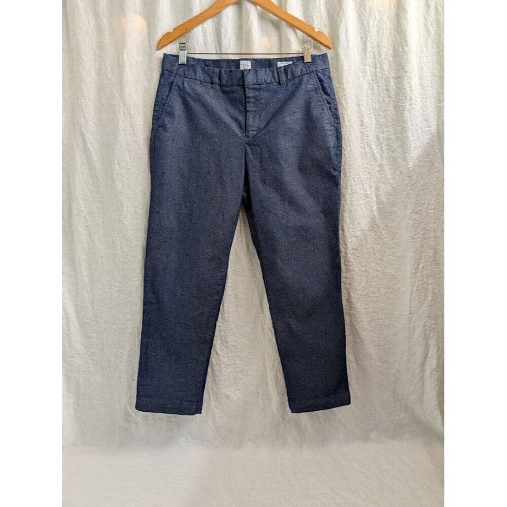 GAP women's 10 regular slim city crop dark denim, work, business, stretch S14
